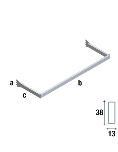 BARRA APPENDERIA PER CREMAGLIERA TUBO RETTANGOLARE