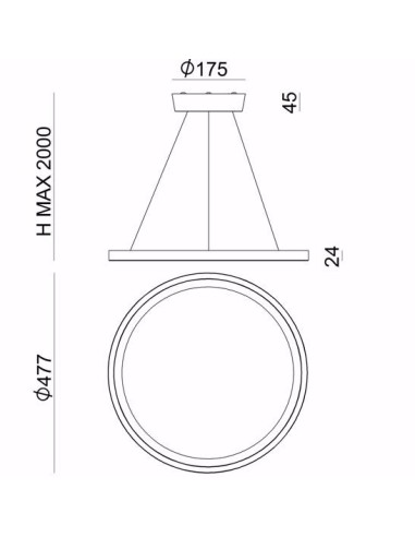 LAMPADA A SOSPENSIONE STILNOVO HINOMARU Ø48 NICHEL NERO