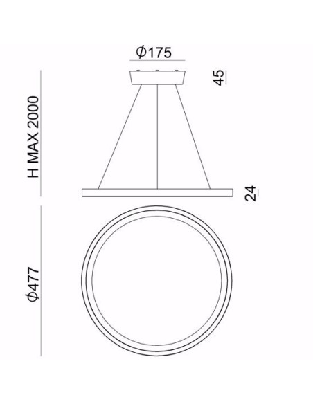 LAMPADA A SOSPENSIONE STILNOVO HINOMARU Ø48 NICHEL NERO