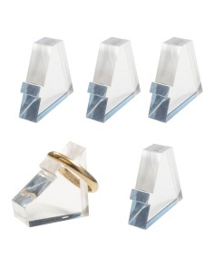 KIT 5 PZ ESPOSITORE TRASPARENTE A PIRAMIDE ANELLO