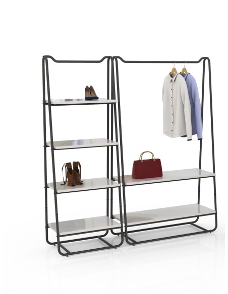 ARREDO AUTOPORTANTE APPENDIABITO 169cm NERO BIANCO