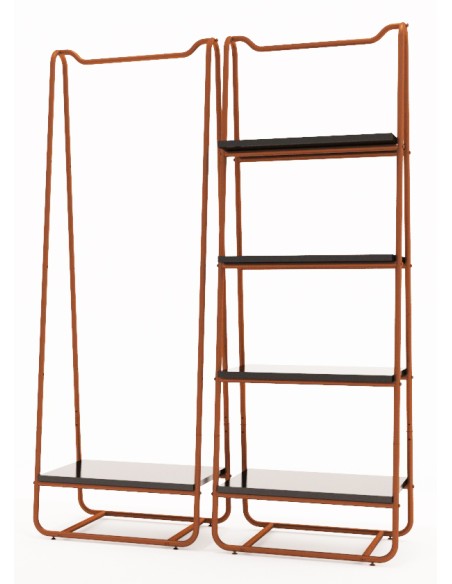 ARREDO AUTOPORTANTE BIFACCIALE 129cm RAME-NERO