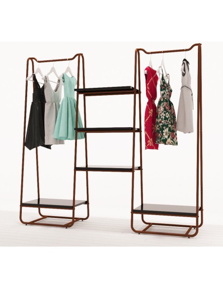 ARREDO AUTOPORTANTE BIFACCIALE 189cm RAME-NERO