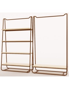 ARREDO AUTOPORTANTE GONDOLA BIFACCIALE 209 cm BRONZO OPACO-BAMBU'
