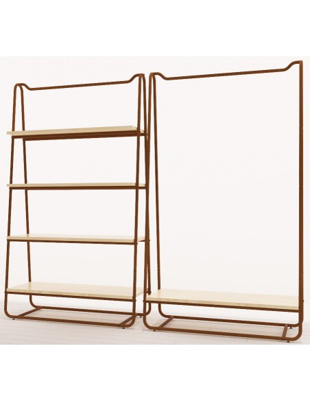 ARREDO AUTOPORTANTE GONDOLA BIFACCIALE 209 cm BRONZO OPACO-BAMBU'