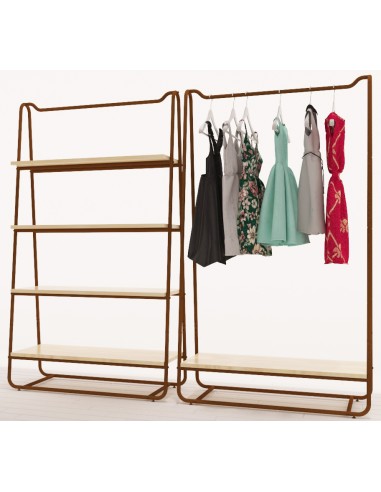 ARREDO AUTOPORTANTE GONDOLA BIFACCIALE 209 cm BRONZO OPACO-BAMBU'