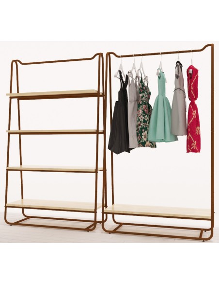 ARREDO AUTOPORTANTE GONDOLA BIFACCIALE 209 cm BRONZO OPACO-BAMBU'