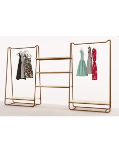 ARREDO AUTOPORTANTE GONDOLA BIFACCIALE 309 cm BRONZO OPACO-BAMBU'