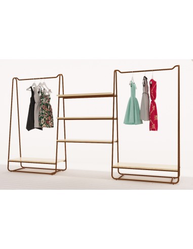 ARREDO AUTOPORTANTE GONDOLA BIFACCIALE 309 cm BRONZO OPACO-BAMBU'