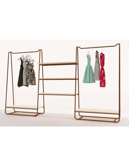 ARREDO AUTOPORTANTE GONDOLA BIFACCIALE 309 cm BRONZO OPACO-BAMBU'