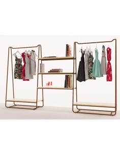 ARREDO AUTOPORTANTE GONDOLA BIFACCIALE 309 cm BRONZO OPACO-BAMBU' 2