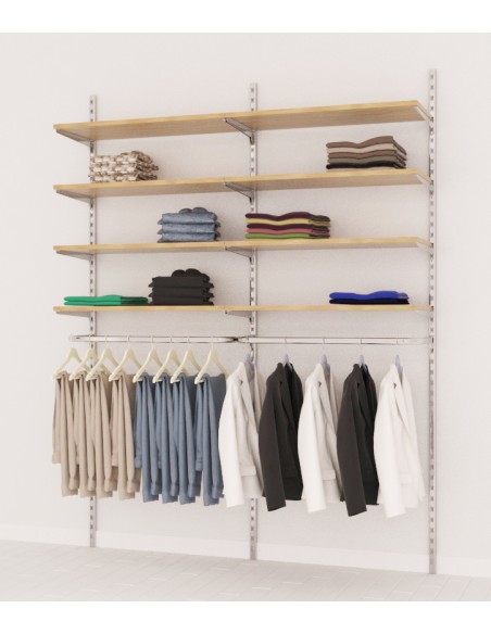 KIT ARREDAMENTO NEGOZIO 180 cm H 240 cm ACERO/CRO