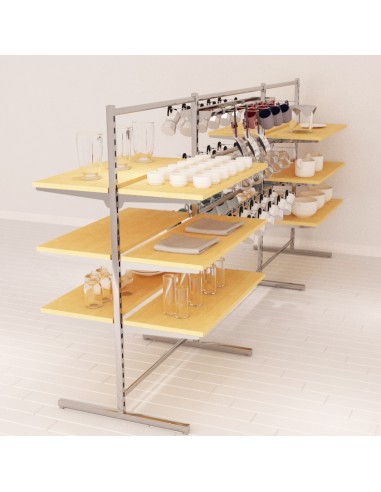 GONDOLA ARREDO CENTRALE BIFACCIALE MENSOLE E BLIST