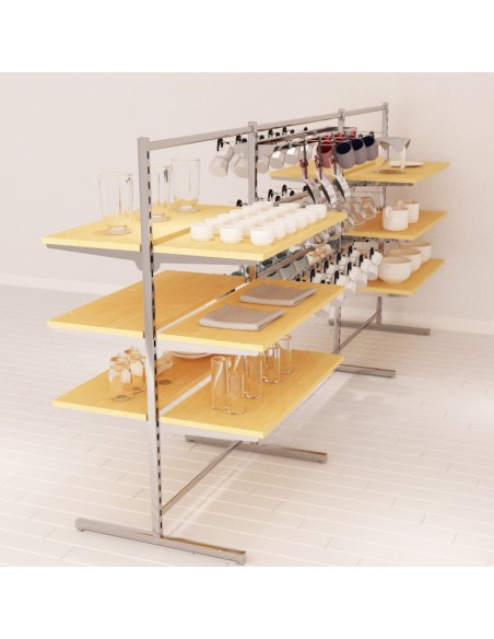 GONDOLA ARREDO CENTRALE BIFACCIALE MENSOLE E BLIST