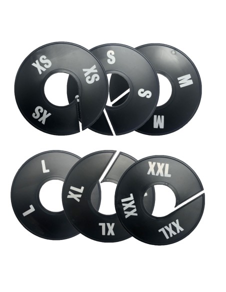 KIT SEGNATAGLIE TAGLIA DA XS A XXL FONDO NERO T.BI