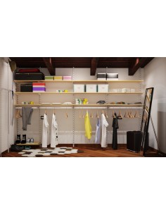 CABINA ARMADIO KIT ARREDAMENTO LUNGHEZZA 333 cm ALTEZZA 240 cm CROMATO E ACERO