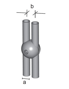 GIUNTO SUPPORTO PARALLELLO PER TUBI DA 25 mm 2