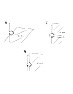 GIUNTO SUPPORTO RIPIANI MENSOLE VETRO CRISTALLO8mm 2