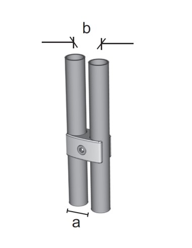 GIUNTO SUPPORTO PARALLELLO PIATTO PER TUBI DA 25mm