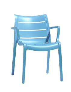 SEDIA POLTRONA SUNSET CON BRACCIOLI CELESTE