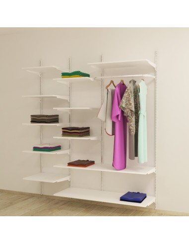 KIT ARREDAMENTO LUNGHEZZA 212 cm ALTEZZA 240 cm PROFONDITà 50 cm CROMATO E BIANCO