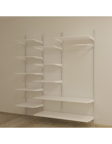 KIT ARREDAMENTO LUNGHEZZA 212 cm ALTEZZA 240 cm PROFONDITà 50 cm CROMATO E BIANCO