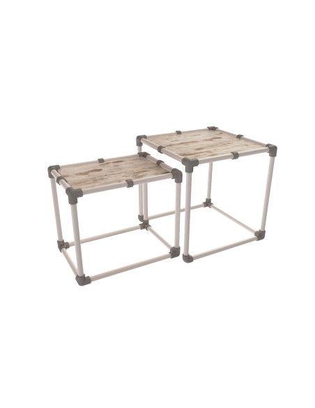 COPPIA DI BASI TAVOLINI BASSI TUBO IDRAULICO