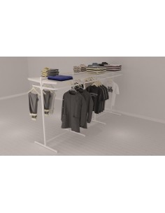 GONDOLA CENTRALE BIFACCIALE MENSOLE E APPENDERIE LARICE SBIANCATO