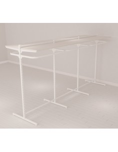 GONDOLA CENTRALE BIFACCIALE MENSOLE E APPENDERIE LARICE SBIANCATO 2