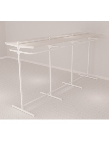 GONDOLA CENTRALE BIFACCIALE MENSOLE E APPENDERIE LARICE SBIANCATO