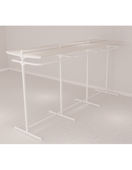 GONDOLA CENTRALE BIFACCIALE MENSOLE E APPENDERIE LARICE SBIANCATO