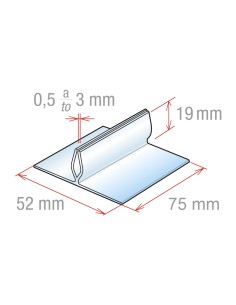 KIT 5 PORTA MESSAGGIO S/ADESIVO SP DA 0.5 A 3 MM LUNGHEZZA 75 MM 2