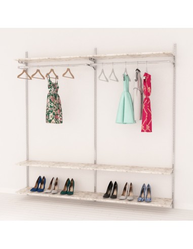 KIT ARREDO MENSOLA APPENDIABITI CROMATO VERSATILE DA 242,5 cm