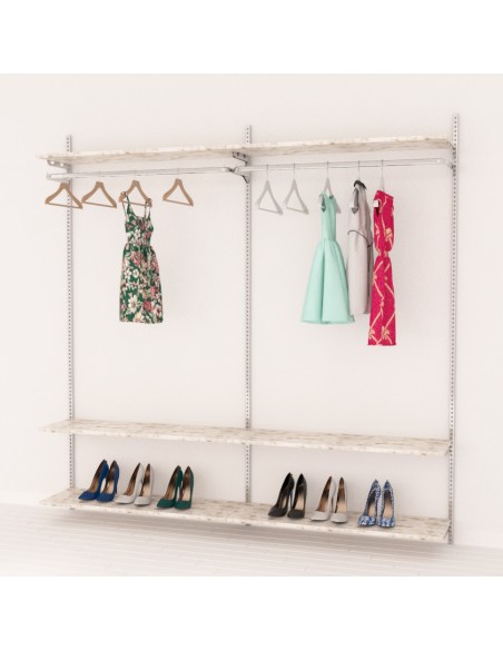 KIT ARREDO MENSOLA APPENDIABITI CROMATO VERSATILE DA 242,5 cm