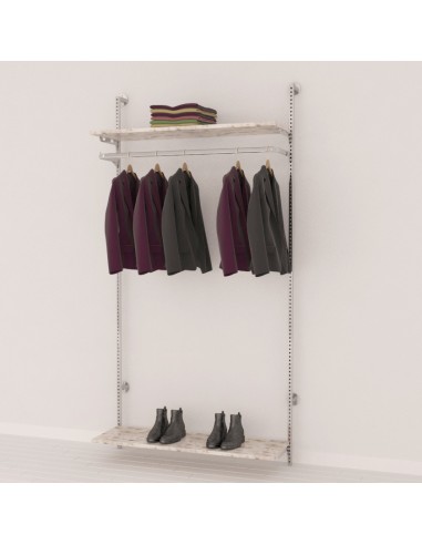 KIT ARREDO MENSOLA APPENDIABITI CROMATO VERSATILE DA 122,5 cm