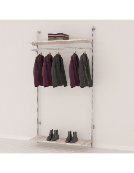 KIT ARREDO MENSOLA APPENDIABITI CROMATO VERSATILE DA 122,5 cm