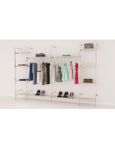 KIT ARREDO MENSOLA APPENDIABITI CROMATO VERSATILE DA  362,5 cm