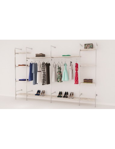 KIT ARREDO MENSOLA APPENDIABITI CROMATO VERSATILE DA  362,5 cm