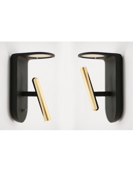 LAMPADA A PARETE STILNOVO 2NIGHTS CON FILTRI LUCE INCLUSI NERO / ORO