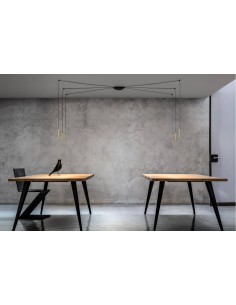 LAMPADA A SOSPENSIONE STILNOVO 2NIGHTS 6 SOURCES NERO / ORO