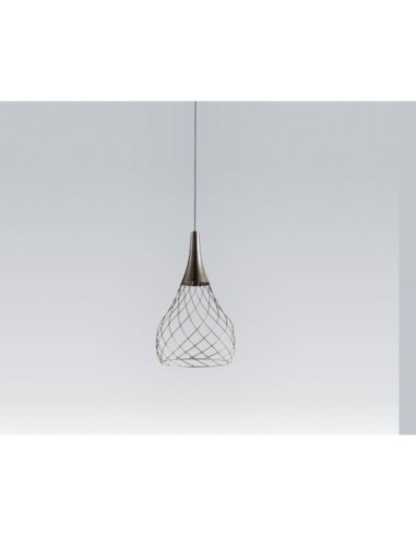 LAMPADA A SOSPENSIONE STILNOVO MONGOLFIER Ø26 GALVANICA NICHEL NERO