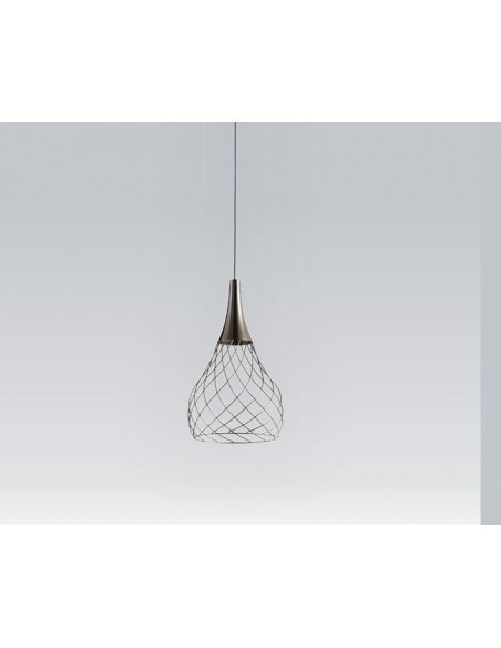 LAMPADA A SOSPENSIONE STILNOVO MONGOLFIER Ø26 GALVANICA NICHEL NERO