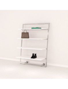 KIT ARREDO MONET CORNICE INCLINATA 120cm h 180 cm CON 4 MENSOLE BIANCO/CROMATO