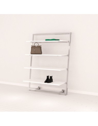 KIT ARREDO MONET CORNICE INCLINATA 120cm h 180 cm CON 4 MENSOLE BIANCO/CROMATO