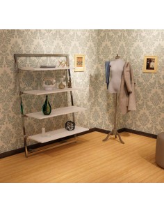 KIT ARREDO MONET CORNICE INCLINATA 120cm h 180 cm CON 4 MENSOLE BIANCO/CROMATO 2