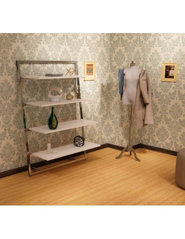 KIT ARREDO MONET CORNICE INCLINATA 120cm h 180 cm CON 4 MENSOLE BIANCO/CROMATO