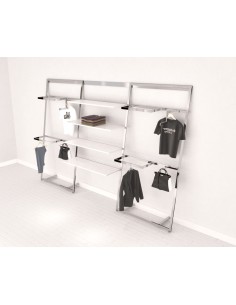 KIT ARREDO CON RIPIANI E APPENDERIE DA 377,4cm h 2 H 240 cm