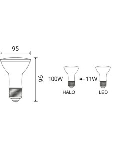PAR 30 LED (HALO TYPE) 10W E27 863LM 3000K 80CRI 36° 2