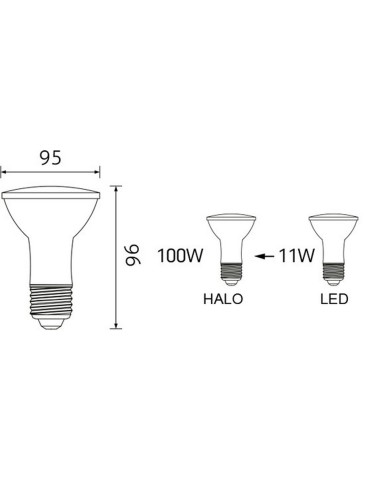 PAR 30 LED (HALO TYPE) 10W E27 863LM 3000K 80CRI 36°
