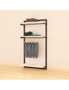 ARREDO PER ABBIGLIAMENTO CABINA ARMADIO DA 100 cm NERO OPACO-BIANCO